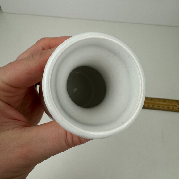 Vtg Puerto La Cruz Van Venezuela Souvenir Small Vase Ceramic Tabletop Gold Trim - Picture 12 of 13